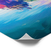 デトロイトスカイラインカラフル抽象芸術アートポスター ポスター (角)