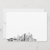 デトロイトスカイラインスケッチパーソナライズされたノートカード ノートカード (裏面)