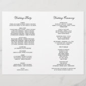 デトロイトスカイラインブラックアールデコ結婚式 プログラム (裏面)