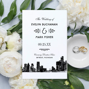 デトロイトスカイラインブラックアールデコ結婚式 プログラム