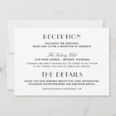 デトロイトスカイラインブラック結婚アールデコ 招待状 (裏面)