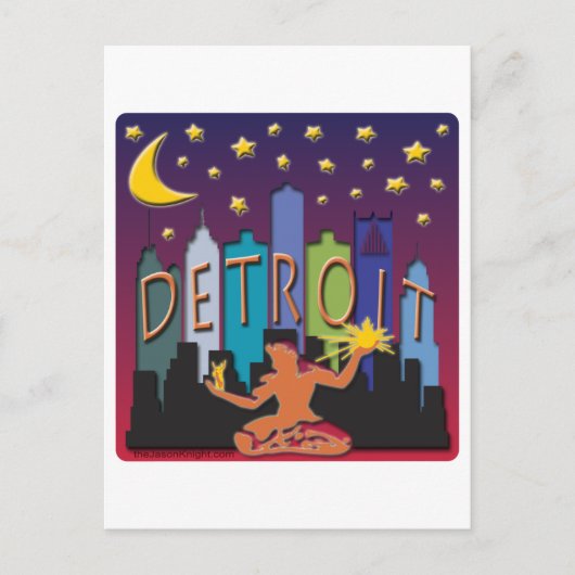 デトロイトスカイラインメガカラー ポストカード (正面)