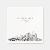 デトロイトスカイラ結婚インの紙カクテルナプキン スタンダードカクテルナプキン (正面)