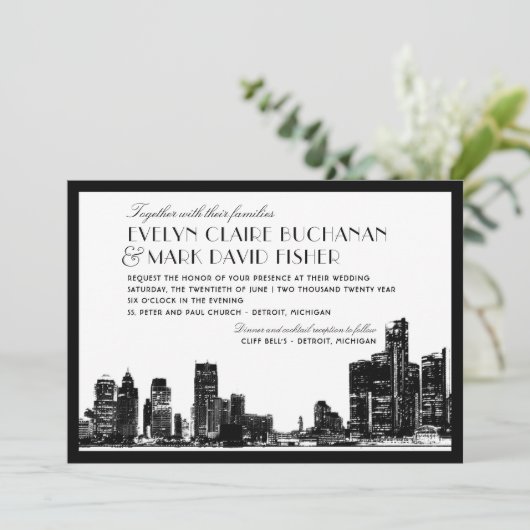 デトロイトスカイラ結婚インアールデコ 招待状 (スタンド正面)