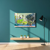 デトロイトズリバーウォークリフレクション キャンバスプリント