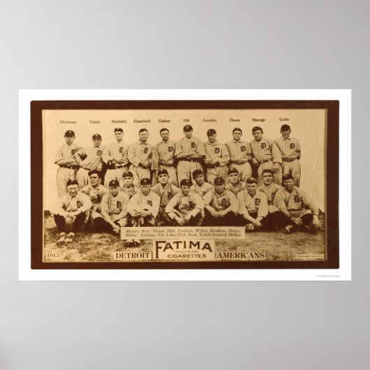 デトロイトタイガース野球1913 ポスター (正面)