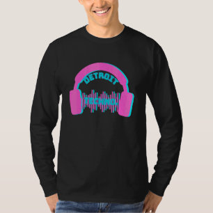 デトロイトテクノヘッドホンEdmミュージックフェスティバルレイブ Tシャツ