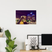 デトロイトナイトスカイライン ポスター (ホームオフィス)