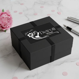 デトロイトハイビスカスカスタマイズ可能ステッカー 長方形シール