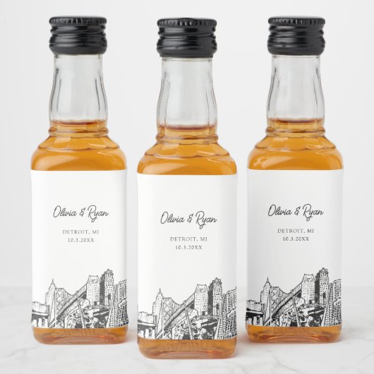 デトロイトパーティーの好意ウェルカムギフトカスタム リキュールボトルラベル (ボトル)