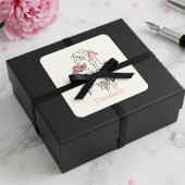 デトロイトピンクの花カスタム咲きスクエアステッカー スクエアシール