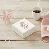 デトロイトピンクの花カスタム咲きスクエアステッカー スクエアシール