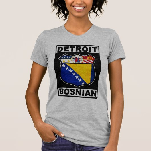 デトロイトボスニアアメリカンデザインTシャツ Tシャツ (正面)