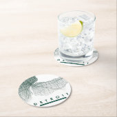 デトロイトマップ ラウンドペーパーコースター (インサイチュ)