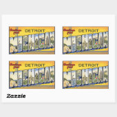 デトロイトミシガンからのヴィンテージ 長方形シール (シート)