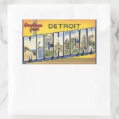 デトロイトミシガンからのヴィンテージ 長方形シール (バッグ)