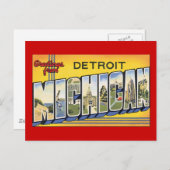 デトロイトミシガンからの挨拶 ポストカード (正面/裏面)