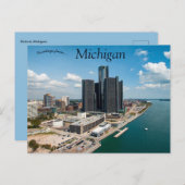 デトロイトミシガンのスカイライン ポストカード (正面/裏面)