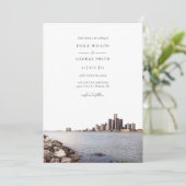 デトロイトミシガンウォーターカラー結婚式招待状 招待状 (スタンド正面)