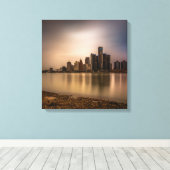 デトロイトミシガンキャンバスプリントアート16.80 X 17.50 キャンバスプリント (インサイチュ (ウッドフロア))