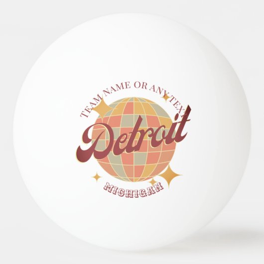 デトロイトミシガンシティテーブルテニス 卓球ボール (正面)