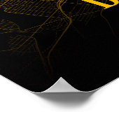 デトロイトミシガンシティマップ金ゴールドアメリカンシティマップ ポスター (角)