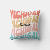 デトロイトミシガンピローリニューアルレインボー クッション (正面)
