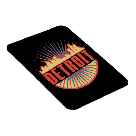 デトロイトミシガンホームタウンプライドヴィンテージトラベル マグネット (右側)