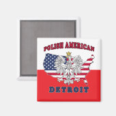 デトロイトミシガンポーランド マグネット (正面/裏面)
