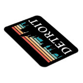 デトロイトミシガンレトロヴィンテージサンセットスカイライン マグネット (右側)