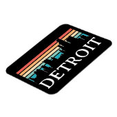 デトロイトミシガンレトロヴィンテージサンセットスカイライン マグネット (左側)