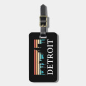 デトロイトミシガンレトロヴィンテージサンセットスカイライン ラゲッジタグ (正面縦)
