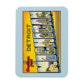 デトロイトミシガンヴィンテージの挨拶 マグネット (縦)