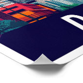 デトロイトミシガンヴィンテージトラベルイラストレーション ポスター (角)