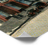 デトロイトミシガン州キャディラックスクエア1915ヴィンテージ ポスター (角)