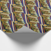 デトロイトミシガン州ヴィンテージの郵便はがきからの挨拶 ラッピングペーパー (角)