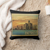 デトロイトミシガン州ヴィンテージ旅行 クッション (ブランケット)