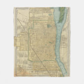 デトロイトミシガン州(1895年)のヴィンテージの地図 フリースブランケット (正面)