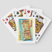 デトロイトミシガン州MI古いヴィンテージ旅行記念品 トランプ (裏面)