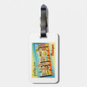 デトロイトミシガン州MI古いヴィンテージ旅行記念品 ラゲッジタグ (裏面縦)