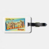 デトロイトミシガン州MI古いヴィンテージ旅行記念品 ラゲッジタグ (裏面横)