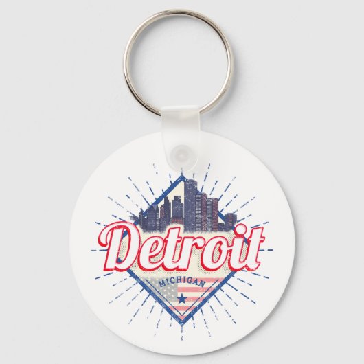 デトロイトミシガン統一された州ズスカイラインヴィンテージUSA キーホルダー (正面)