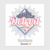 デトロイトミシガン統一された州ズスカイラインヴィンテージUSA シール (シート)