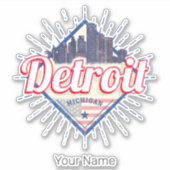 デトロイトミシガン統一された州ズスカイラインヴィンテージUSA シール (正面)