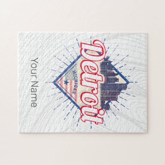 デトロイトミシガン統一された州ズスカイラインヴィンテージUSA ジグソーパズル (横)