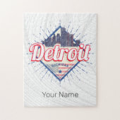 デトロイトミシガン統一された州ズスカイラインヴィンテージUSA ジグソーパズル (縦)