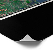 デトロイトミシガン衛星ポスターマップ ポスター (角)