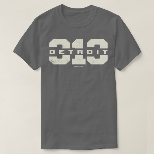 デトロイトミシガン313市外局番 Tシャツ (デザイン正面)