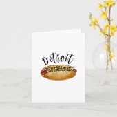 デトロイトミシガンMIコニーアイランドホットドッグホットドッグ カード (黄色い花)