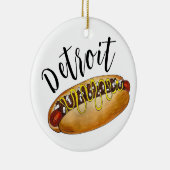 デトロイトミシガンMIコニーアイランドホットドッグホットドッグ セラミックオーナメント (右)